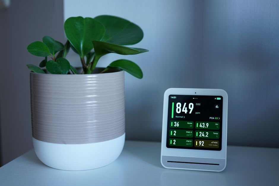 Smart home energy monitor showing solar power generation